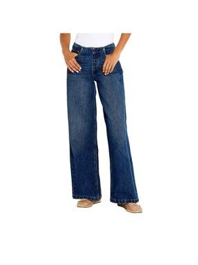Wild Fable Mid-Rise Ultra Wide Leg Jeans Rigid Denim High-Waisted Size 12